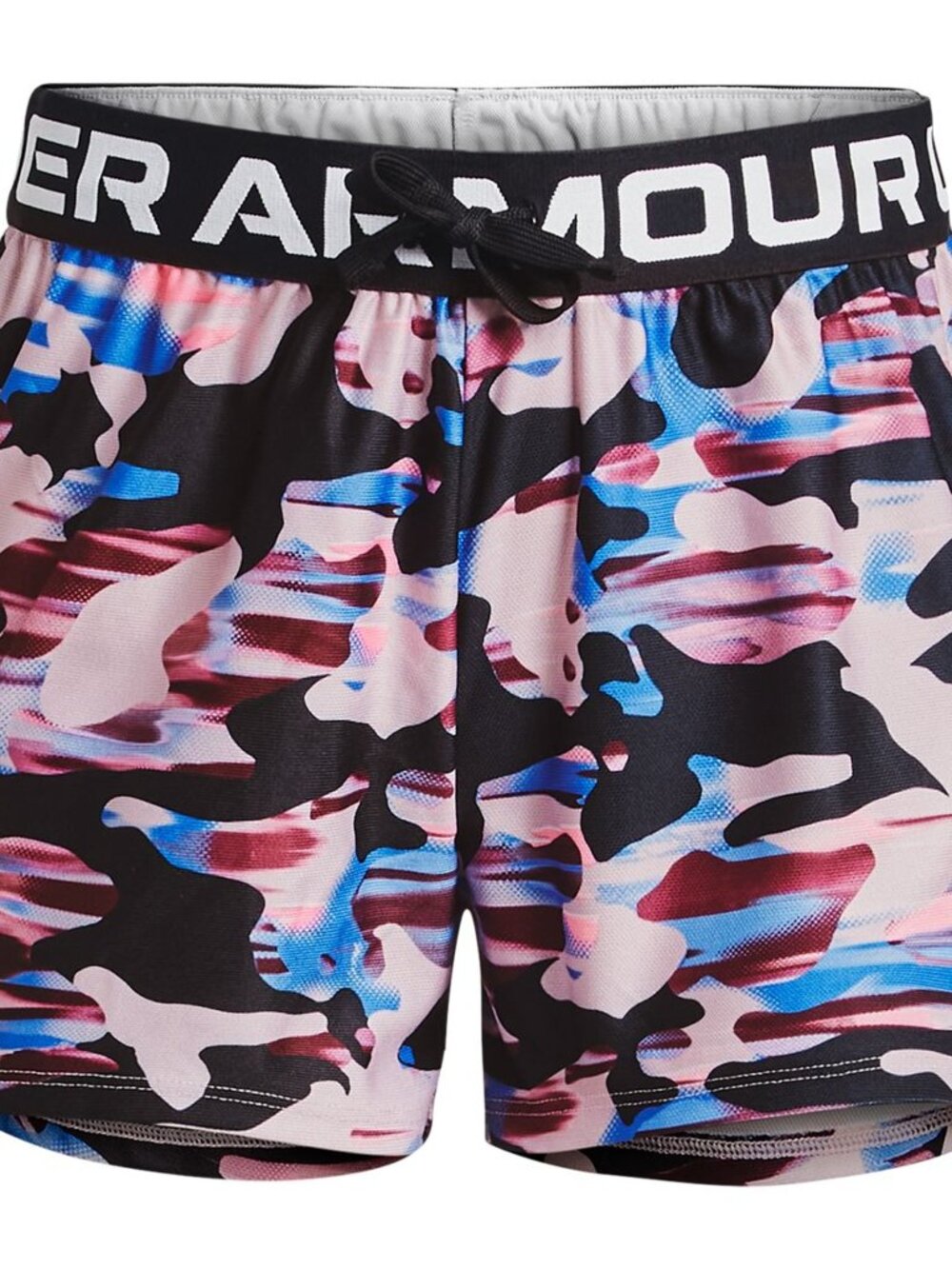 Under Armour Play Up Printed Pink/Purple/Blue/Black Camo Athletic Shorts YXL